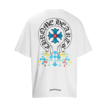 Chrome Hearts Multi-Design Gothic Cross & Horseshoe Graphic T-Shirts (Black/White)