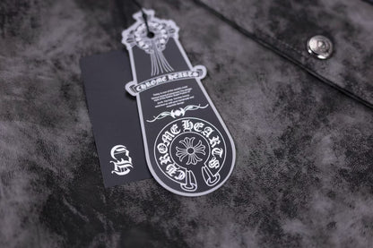 Chrome Hearts Fleur-de-lis Patch Varsity Jacket - Grey Tie-dye Outerwear A5588