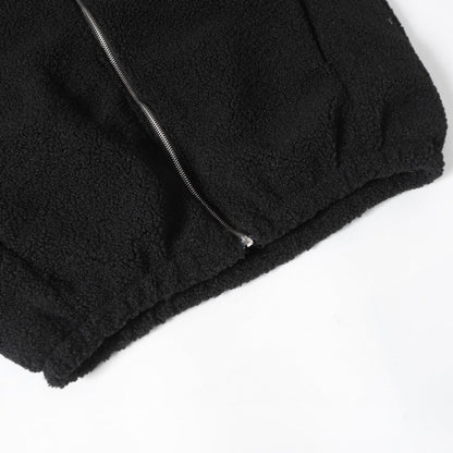 Chrome Hearts Horseshoe Embroidered Sherpa Jacket - Black Cream Gothic Coat 825